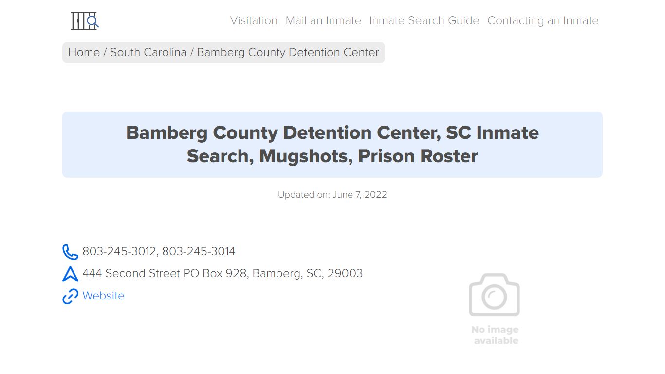 Bamberg County Detention Center, SC Inmate Search ...